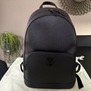 Burberry Black Men's Textured Leather Backpack